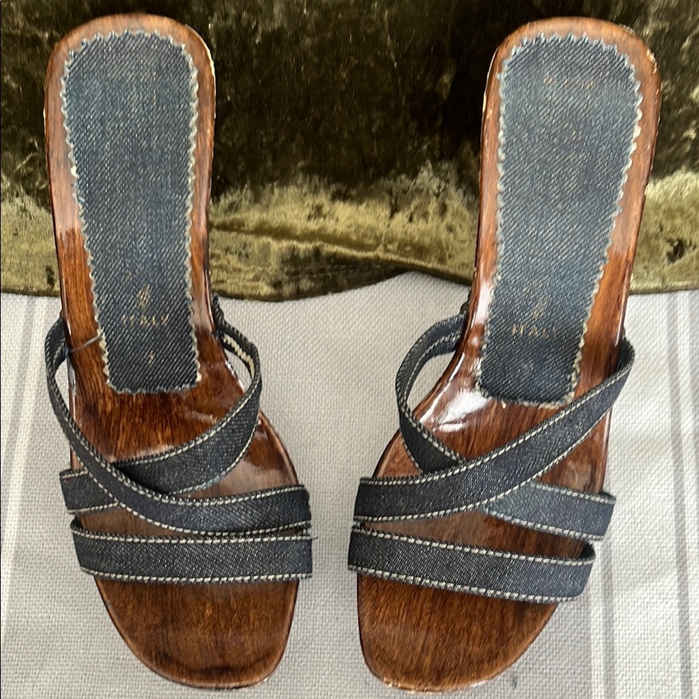 Stylish Denim and Brown Women's Sandals
